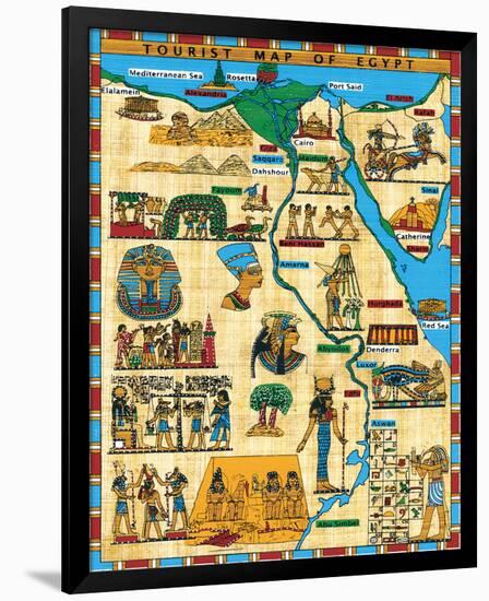 Tourist Map of Egypt-null-Framed Art Print