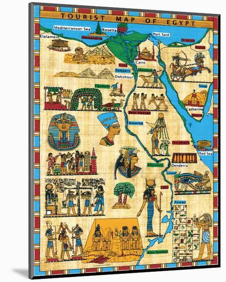 Tourist Map of Egypt-null-Mounted Art Print