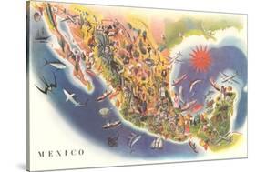 Tourist Map of Mexico-null-Stretched Canvas