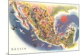 Tourist Map of Mexico-null-Mounted Art Print