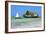 Tourist on a Traditional Dhow Boat, the Rock Restaurant, Bwejuu Beach, Zanzibar, Tanzania-Peter Richardson-Framed Photographic Print