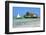 Tourist on a Traditional Dhow Boat, the Rock Restaurant, Bwejuu Beach, Zanzibar, Tanzania-Peter Richardson-Framed Premium Photographic Print