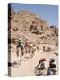 Tourist on Camels in Petra, Unesco World Heritage Site, Wadi Musa (Mousa), Jordan, Middle East-Christian Kober-Stretched Canvas