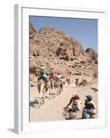 Tourist on Camels in Petra, Unesco World Heritage Site, Wadi Musa (Mousa), Jordan, Middle East-Christian Kober-Framed Photographic Print