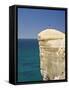 Tourist on Cliff Top at Tunnel Beach, Dunedin, South Island, New Zealand-David Wall-Framed Stretched Canvas