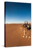 Tourist on sand dune, Valle De La Luna, Atacama Desert, San Pedro de Atacama, El Loa Province, A...-null-Stretched Canvas