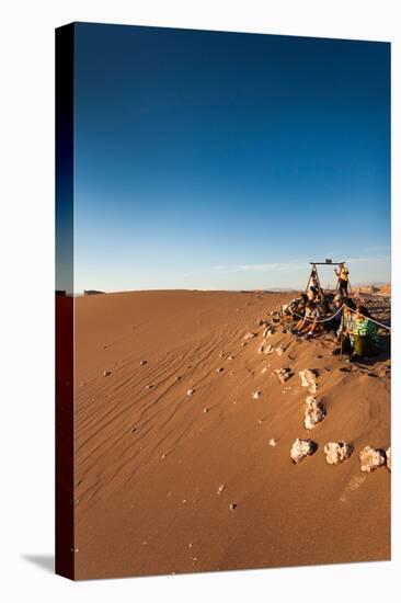 Tourist on sand dune, Valle De La Luna, Atacama Desert, San Pedro de Atacama, El Loa Province, A...-null-Stretched Canvas