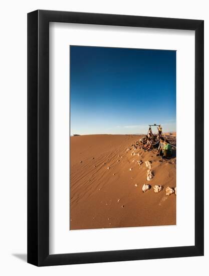 Tourist on sand dune, Valle De La Luna, Atacama Desert, San Pedro de Atacama, El Loa Province, A...-null-Framed Photographic Print