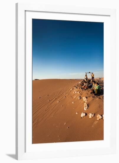 Tourist on sand dune, Valle De La Luna, Atacama Desert, San Pedro de Atacama, El Loa Province, A...-null-Framed Photographic Print