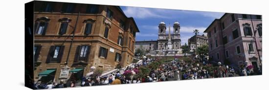 Tourist on Steps, Spanish Steps, Rome, Italy-null-Stretched Canvas