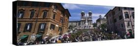 Tourist on Steps, Spanish Steps, Rome, Italy-null-Stretched Canvas