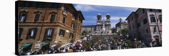 Tourist on Steps, Spanish Steps, Rome, Italy-null-Stretched Canvas