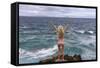 Tourist on the Beach, Travel, Boracay Island, Aklan Province, Philippines-Keren Su-Framed Stretched Canvas