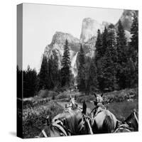 Tourist Photo from Horse-Drawn Wagon in Yosemite Valley, Ca. 1900-null-Stretched Canvas