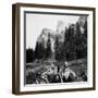 Tourist Photo from Horse-Drawn Wagon in Yosemite Valley, Ca. 1900-null-Framed Photographic Print