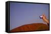Tourist Photographing Ayers Rock in the Australian Outback-Paul Souders-Framed Stretched Canvas