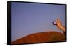 Tourist Photographing Ayers Rock in the Australian Outback-Paul Souders-Framed Stretched Canvas