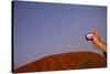 Tourist Photographing Ayers Rock in the Australian Outback-Paul Souders-Stretched Canvas