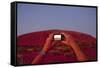 Tourist Photographing Ayers Rock in the Australian Outback-Paul Souders-Framed Stretched Canvas