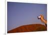 Tourist Photographing Ayers Rock in the Australian Outback-Paul Souders-Framed Photographic Print