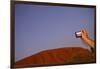 Tourist Photographing Ayers Rock in the Australian Outback-Paul Souders-Framed Photographic Print