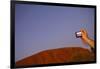 Tourist Photographing Ayers Rock in the Australian Outback-Paul Souders-Framed Photographic Print