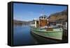 Tourist Pleasure Cruiser Lady Wakefield, Awaiting Passengers at Glenridding, Lake Ullswater-James Emmerson-Framed Stretched Canvas