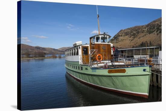 Tourist Pleasure Cruiser Lady Wakefield, Awaiting Passengers at Glenridding, Lake Ullswater-James Emmerson-Stretched Canvas