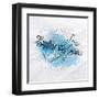 Tourist Poster Plane Blue-anna42f-Framed Art Print