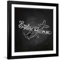 Tourist Poster Plane Chalk-anna42f-Framed Art Print