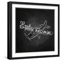 Tourist Poster Plane Chalk-anna42f-Framed Art Print