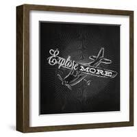 Tourist Poster Plane Chalk-anna42f-Framed Art Print