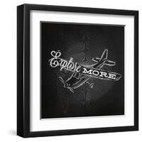 Tourist Poster Plane Chalk-anna42f-Framed Art Print