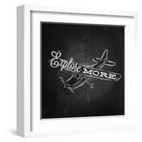 Tourist Poster Plane Chalk-anna42f-Framed Art Print