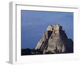 Tourist, Pyramid, Uxmal, Mexico-Kenneth Garrett-Framed Photographic Print