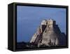 Tourist, Pyramid, Uxmal, Mexico-Kenneth Garrett-Framed Stretched Canvas