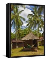 Tourist Relaxing in a Hammock on a Bamboo Beach Hut on the Thai Island of Koh Lanta, South Thailand-Matthew Williams-Ellis-Framed Stretched Canvas