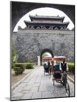 Tourist Rickshaw at a City Gate Watch Tower, Qufu City, Shandong Province, China-Kober Christian-Mounted Photographic Print