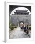 Tourist Rickshaw at a City Gate Watch Tower, Qufu City, Shandong Province, China-Kober Christian-Framed Photographic Print