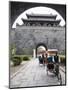 Tourist Rickshaw at a City Gate Watch Tower, Qufu City, Shandong Province, China-Kober Christian-Mounted Premium Photographic Print
