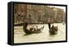 Tourist Ride in Gondolas on the Grand Canal in Venice, Italy-David Noyes-Framed Stretched Canvas