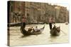 Tourist Ride in Gondolas on the Grand Canal in Venice, Italy-David Noyes-Stretched Canvas