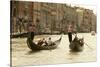 Tourist Ride in Gondolas on the Grand Canal in Venice, Italy-David Noyes-Stretched Canvas