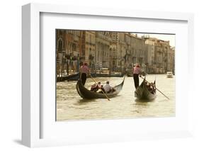 Tourist Ride in Gondolas on the Grand Canal in Venice, Italy-David Noyes-Framed Photographic Print