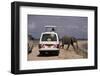 Tourist Safari Vehicle and Elephant, Amboseli National Park, Kenya, East Africa, Africa-Charles Bowman-Framed Photographic Print