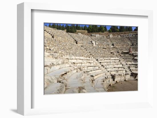 Tourist Sits in the Odeon, Bouleuterion (Small Theatre), Ancient Ephesus-Eleanor Scriven-Framed Photographic Print