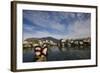 Tourist Soaking in a Hot Spring-Paul Souders-Framed Photographic Print