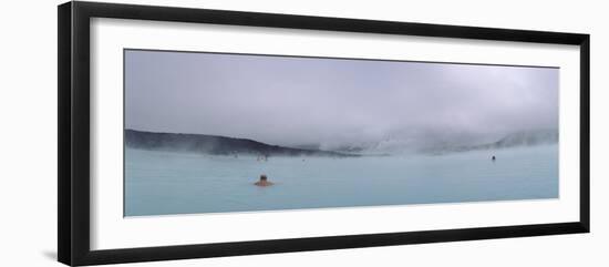 Tourist Swimming in a Thermal Pool, Blue Lagoon, Reykjanes Peninsula, Reykjavik, Iceland-null-Framed Photographic Print
