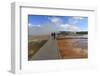 Tourist Taking a Photograph of Grand Prismatic Spring-Eleanor Scriven-Framed Photographic Print