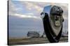 Tourist telescope looking out at an amusement park, Wildwood, New Jersey, Usa-Julien McRoberts-Stretched Canvas